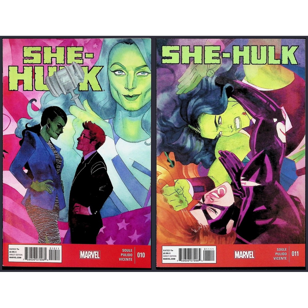 She-Hulk 2X Comic Lot #10 11 Vol 3 Daredevil Soule Pulido Kevin Wada Marvel